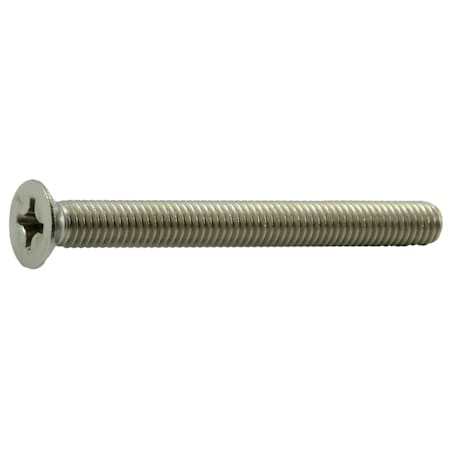 Midwest Fastener M6-1.00 x 60 mm Phillips Flat Machine Screw, Plain A2 Stainless Steel, 6 PK 34775